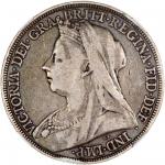 1894, 1898, 1900及1900年英国1克朗银币一组4枚，中乾分别评XF40, VF35, VF30 及 VF30