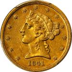 1841-D Liberty Head Half Eagle. Winter 5-D. Die State I. Small D. EF-45 (PCGS).