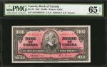 CANADA. Bank of Canada. 1000 Dollars, 1937. BC-28. Low Serial Number. PMG Gem Uncirculated 65 EPQ.