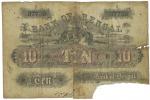 Banknotes – India. Bank of Bengal: 10-Rupees, 31 August 1857, Calcutta, no.A37739, vignette of femal