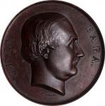 BELGIUM. Jules Bara Bronze Medal, 1871. NGC MS-63 Brown.