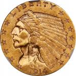 1914-D Indian Quarter Eagle. MS-62 (NGC).