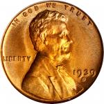 1939-D Lincoln Cent. MS-67 RD (PCGS).
