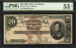 Fr. 311. 1880 $20 Silver Certificate. PMG About Uncirculated 53 Net. Repaired.