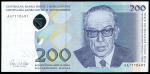 Central Bank of Bosnia and Herzegovina, 200 maraka, 2002, serial number AA7110491, blue, Ivo Andric 