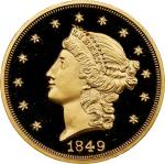 Modern Copy "1849" (2004) Liberty Head Double Eagle. National Collectors Mint. Deep Cameo Proof (Unc