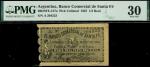 Banco Comercial de Santa Fe, Argentina, 1/2 real plata boliviana, 1 May 1867, serial number 204233, 