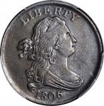 1806 Draped Bust Half Cent. C-1. Rarity-1. Small 6, Stemless Wreath. AU Details--Altered Surfaces (P
