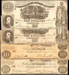 Confederate Currency. Lot of (4) 1861 $10 Notes. Very Fine.