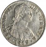 COLOMBIA. 1819-FJ 2 Reales. Santa Fe de Nuevo Reino (Bogotá) mint. Ferdinand VII (1808-1833). Restre