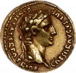 AUGUSTUS, 27 B.C.- A.D. 14. AV Aureus (7.75 gms), Lugdunum Mint, A.D. 13-14. ANACS EF 40.