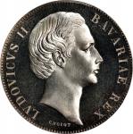 1865年德国1塔勒。慕尼黑造币厂。GERMANY. Bavaria. Madonna Taler, ND (1865). Munich Mint. Ludwig II. PCGS PROOF-64 