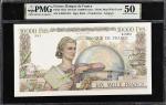 FRANCE. Banque de France. 10,000 Francs, 1955. P-132d. PMG About Uncirculated 50.