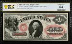 Fr. 26. 1875 $1 Legal Tender Note. PCGS Banknote Choice Uncirculated 64.