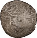 Edict of 1640 Counterstamped Douzain. Host Coin: France, Dombes, François de Bourbon, duc de Montpen