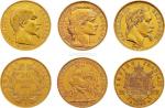 15166，1862、1855、1912年20法郎法国金币各一枚