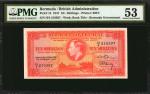 BERMUDA. British Administration. 10 Shillings, 1947. P-15. PMG About Uncirculated 53.