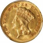 1878 Three-Dollar Gold Piece. MS-62 (PCGS).