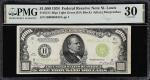 Fr. 2211-Hlgs. 1934 Light Green Seal $1000 Federal Reserve Note. PMG Very Fine 30.