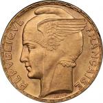 France. 1935. Gold. PCGS MS64. UNC. 100Franc. Winged Head Flan Bruni Gold 100 Francs