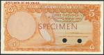 East African Currency Board, colour trial specimen for 5 shillings, no date (series of 1964), orange