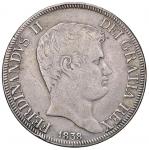 Italian coins;NAPOLI Ferdinando II (1830-1859) Piastra 1838 - Magliocca 544 AG (g 27.36) Colpi al bo