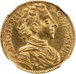 SWEDEN. Dukat, 1715-LC. Stockholm Mint. Karl XII (1697-1718). NGC AU-58.