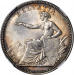 SWITZERLAND. 5 Francs, 1874-B. Bern Mint. NGC MS-63.