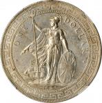 1897年英国贸易银元站洋一圆银币。孟买铸币厂。GREAT BRITAIN. Trade Dollar, 1897-(B). Bombay Mint. NGC MS-61.