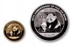 2012年熊猫加字纪念金银币一套两枚 完未流通