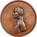 1801 (1861-1886) Thomas Jefferson Indian Peace Medal. Bronze. Second Size. By Robert Scot. Julian IP