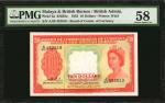 MALAYA AND BRITISH BORNEO. Board of Commissioners of Currency. 10 Dollars, 1953. P-3a. PMG Choice Ab