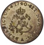 1740-A Sou Marque. Paris Mint. Vlack-19a. Rarity-7. Second Semester. AU-53 (PCGS).