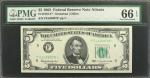 Fr. 1967-F*. 1963 $5  Federal Reserve Star Note. Atlanta. PMG Gem Uncirculated 66 EPQ.