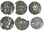 Henry VIII (1509-47), second coinage, Pennies (3), London, 0.58g, m.m. rose/-, h d g rosa sine spina