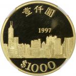 1997年香港回归中国精铸纪念金币壹仟圆，NGC PF69 Ultra Cameo
