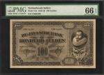 1925-28年荷属印度爪哇银行100盾。 NERLANDS INDIES. Javasche Bank. 100 Gulden, 1925-28. P-73b. PMG Gem Uncirculat