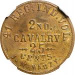 Indiana. 41st Regiment Indiana Volunteers. Undated (1861-1865) J.W. Mauzy. 25 Cents. Schenkman IN-41