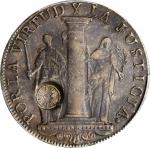 GUATEMALA. Guatemala - Peru. 8 Reales, ND (1840-41). PCGS EF-40 Gold Shield; Countermark: AU Details