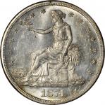 1874-CC Trade Dollar. MS-64 (NGC).