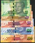 South African Reserve Bank, a group comprising 10, 20, 50, 100, 200 rand, ND (2012), all Mandela por