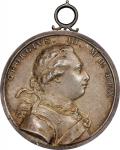1773 Carib War Medal. Betts-529. Cast silver with joined rim and integral loop, 55 mm. AU-58 (PCGS).