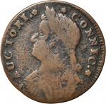 1787 Connecticut Copper. Miller 32.5-aa, W-3260. Rarity-4. Draped Bust Left, INDE over FUDE. Fine-15