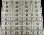 Lot of (2) Uncut Sheets. Fr. 1934-G & 1934-K. 2009 $1 Federal Reserve Notes. Uncirculated.