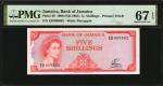 JAMAICA. Bank of Jamaica. 5 Shillings, 1960 (ND 1961). P-49. PMG Superb Gem Uncirculated 67 EPQ.