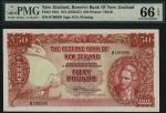 Reserve Bank of New Zealand, £50, ND (1958), serial number R199995, (Pick 162c, TBB B109), in PMG ho