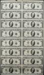 Lot of (2) Sheets of (16) Notes. Fr. 2032-F*. 1995 $10 Federal Reserve Star Notes. Atlanta. Uncircul