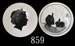 2011年澳洲伊莉莎伯二世兔年纯银章，重10盎士，直径84mm。未使用2011 Australia Elizabeth II Yr of Rabbit Silver Medal, 10oz 999 s