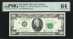 Fr. 2069-L*. 1969B $20  Federal Reserve Star Note. San Francisco. PMG Choice Uncirculated 64.