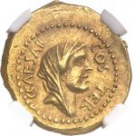 RÉPUBLIQUE ROMAINE Jules César (60-44 av. J.-C.). Aureus ND (46 av. J.-C.), Rome.